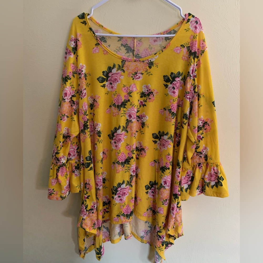 Yellow floral tunic